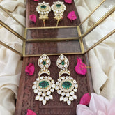 Vriksham Unique Tilak And Oval Shape Dangler-Green-G18328